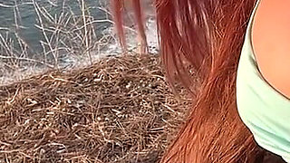 Artemisia Love Sexy Big Boobs Close up Perfect Nipples Outdoor by the Ocean Stunning View