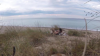 French Teacher Slut Blowjob Amateur on Nude Beach Front Stranger with Cumshot - Misscreamy