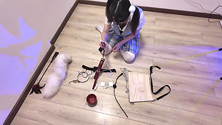 Hs021-an Asian Girl in School Uniform Was Disciplined