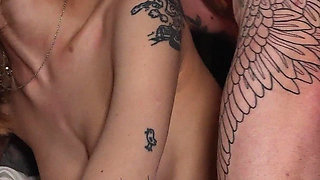 Cums and Trembling. a Skinny Blonde Received a Healthy Cock in Her Tight Pussy.