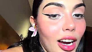 Two horny Latinas suck big cocks and take hard pounding live