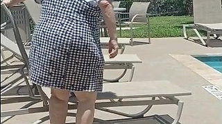 Nurse Vicki Wears Checkers to the Pool