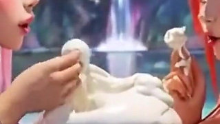 2. Movie, the Queen Ask 2 Girls for Kiss and Bouncing Breast, Ai Animation