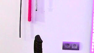 She Fucks Herself to Orgasm While He Moans in Chastity