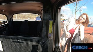 Czech xxx - czech stunner Nathaly Cherie leaves the cab with sperm on her Big Tits