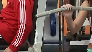 Slutty brunette teen ass pounded and pussy licked in the weight room