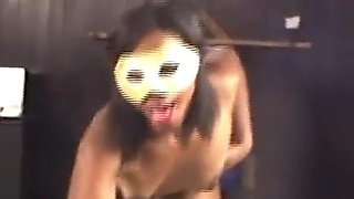 Mask Girl Xenia Shows Horny Blowjob Show