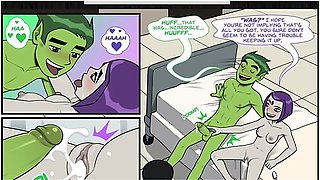 Teen Titans - Emotional Illness Pt. # 2 Raven Fucks Beast To Heal With Car Toon