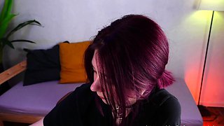 Small titted teen girl in stockings sucking Dick