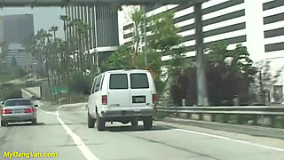 Busty teen picked up for her first bang-van gangbang