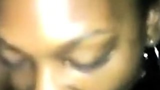 Black Homemade Cheating Slut Sucks Dick in Bathroom