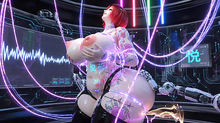 Redhead Short Hair Slave - Futuristic Shibari Chamber Gentle Training