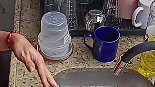 Stepmom in the Kitchen with Wanker Stepson