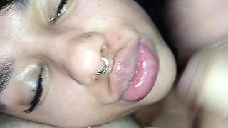 HOT CREAMPIE IN THE MOUTH OF THE CUM THIRSTY SLUT