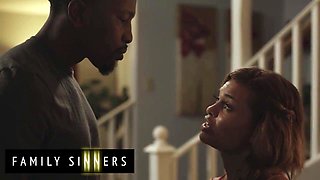 FAMILY SINNERS - Smallish Honey Gets Her Muff Predominated By Her Beau’s Daddy And Gets A Warm Facial cumshot