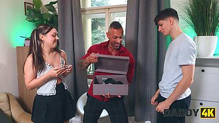 Daddy Andrew Gose Teaches Petite Violet Rilz the Ultimate Hardcore Games in Cheating Doggy Style Pound Session