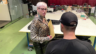 Horny Boss Fucks Apprentice at Work!