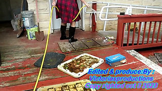 Sexy Walk in the Garden and Clean up Mess