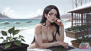 Snowy Beach Solo Coffee Date: Winter Solitude & Steamy Sips