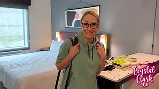 College Dorm Taboo: Busty Blonde Stepmom Fucks Step Son POV