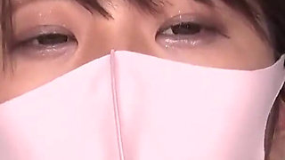 Rurika Misato’s Sneezes Cover Two Masks with Saliva and Mucus. 鼻水