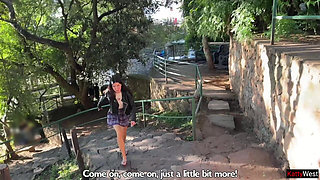 Crazy Cumwalk in Public Park Full of People - Public Blowjob Flashing