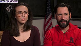 BDSM anal babe whipped and assdrilled in police room