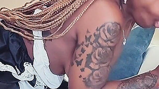Naughty Ebony Maid Caught When She Was Using a Dildo