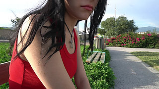 SHE WAS SAD THAT HER FRIEND LEFT HER BUT SHE COULDN'T RESIST A GOOD COCK