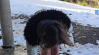 Urbex Hotel Abandoned in the Snowy Mountain I Suck a Guy in an Old Phone Booth, My Guy Films and Participates