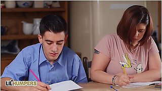 Milf Georgie Lyall Catches Her Stepdaughters Study Friend Humping A Pillow And Joins