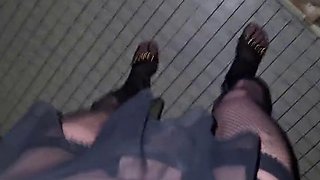 VaneSsa BiTCHx Gaping in Fishnets on Stairwell Stages