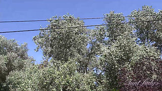 Auntjudys - Your Stepmom's Friend Maggie Moon Catches You Watching Her Sunbathing in the Back Yard