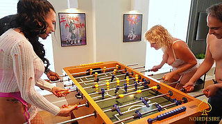When Strip Foosball Gets Out of Control - 4some Edition
