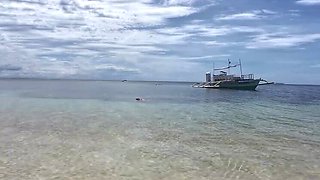 Petite Asian Teen Relaxes Her Tight Anus in Ocean Before Hard Kitchen Table Anal