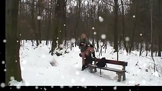 Old Man Fucks MILF Outside and Cums in Young Girl's Mouth - Samantha Jolie, Elis Diamond