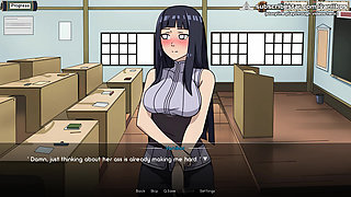 Naruto: Kunoichi Trainer - Hot 18yo Hinata Hyuga Teen Blowjob And Double Penetration Anal Sex. Her Tight Ass Gets Creampied