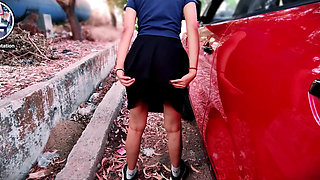 Roadside Tease and Squirt Near Stranger