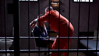 Blonde Secretary Gags on Strangers Cock in Prison Freeze Fuck