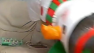 BBW Mature Redheaded Nurse Vicki Blows up Inflatable Snowman for You