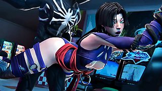 Psylocke Gets Pounded by Monster in Hardcore 3D Action
