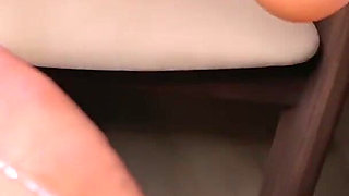 Barefoot Footjob with French Nails