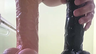 I bust my pussy with my ringed dildo
