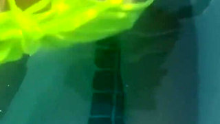 Artemisia Love Flashing Her Perfect Big Tits Underwater and Smoking a Cigarette