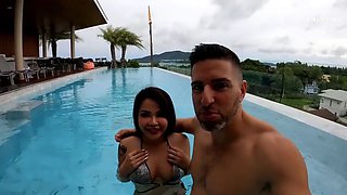 Picking up Asian hot girl and raw fuck - x Antonio