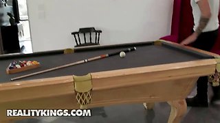 Reality kings - playful lila hayes uses her figure to seal the deal and gets her rack tittyfucked on the pool table
