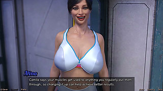 Stranded in Space - Planning Yoga Date with Brunette Milk with Huge Tits