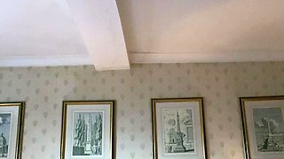 Slutty amateur blonde smoking and jerking dick