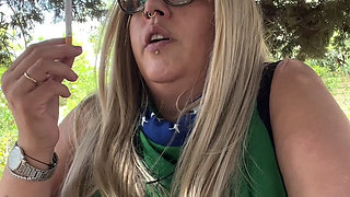 Brazilian BBW MILF Goddess Smoking Ritual in Nature