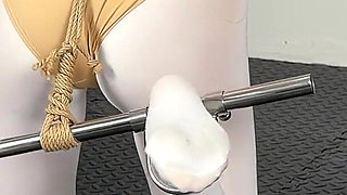 White Silk Gymnastics Uniform Rope and Metal Confinement (part 2)